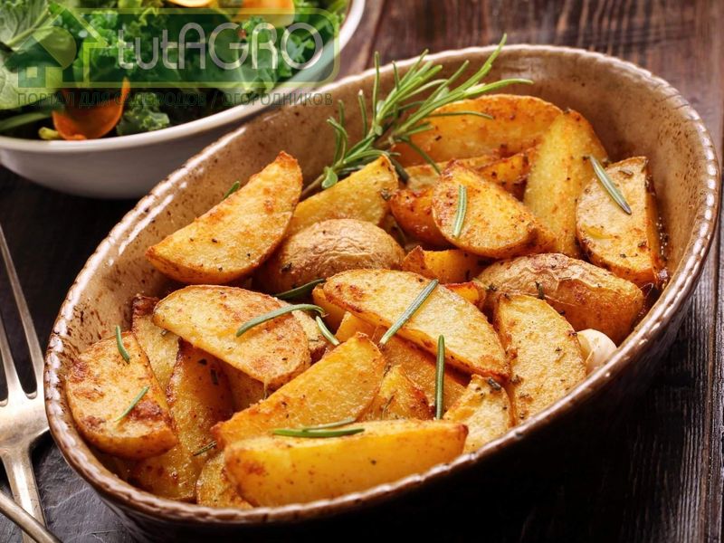 Картофель с розмарином, красным вином и виноградом - AGROzen